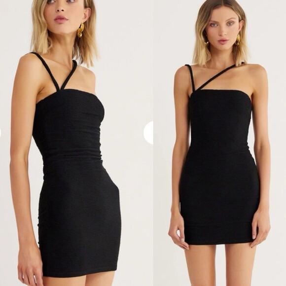 RUMER Penelope Flirty Party Black Mini Dress NWT L $219 - Picture 1 of 10